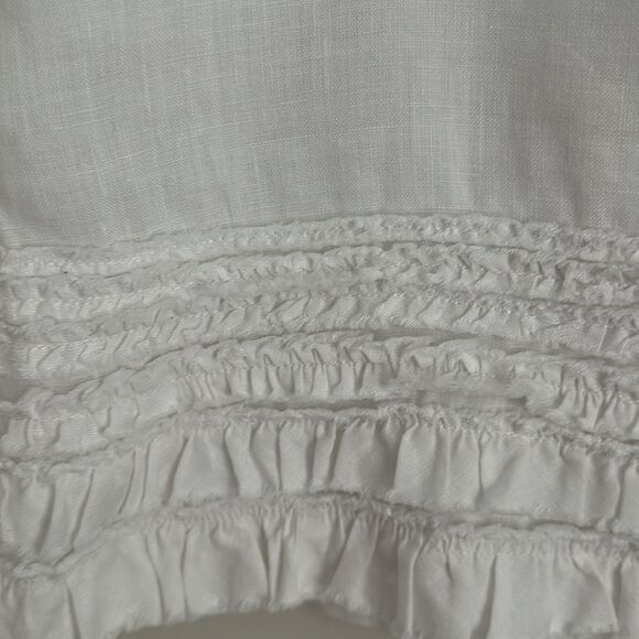 Tommy Bahama Two Palms Ruffle Linen Skirt White Size 10 - Picture 5 of 10